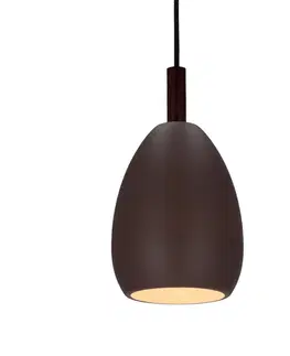Závěsná lampa hnědá kov/dřevo E27 Flen Ledea