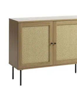 Estila Příborník Malmo, světlý dub/ratan, 140 cm