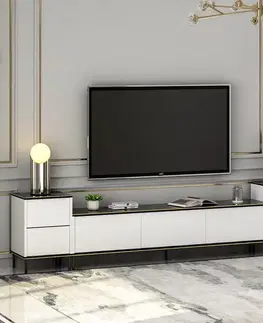TV stěna / Sestava pod TV Imaj - White, Marble