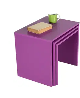 Odkládací stolek SHP Purple, 3 ks