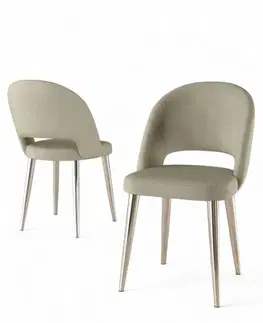 Sada židlí (4 kusy) Pane - Cream, Chrome