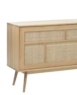 Estila Příborník Aarhus, světlý dub/ratan, 180 cm
