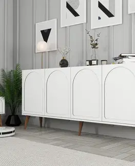 Konzolový stolek Lyon 81 - White, Walnut