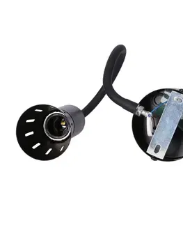 Černá nastavitelná nástěnná lampa s ramenem + vypínač Arena