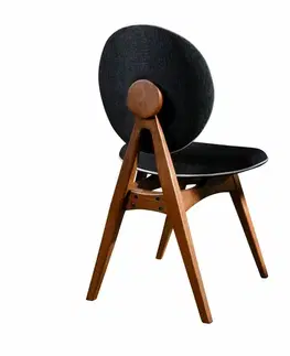 Sada jídelních židlí Touch Anthracite and Walnut, 2 ks