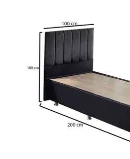 Rám jednolůžkové postele s čelem Ela Single - Black (100 x 200)