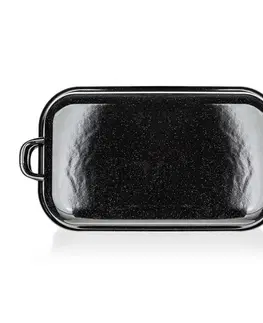 Banquet 2dílný hranatý smaltovaný pekáč CULINARIA Black, 35 cm
