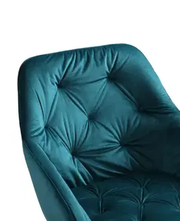 Jídelní židle BUTTON LOUNGE tyrkysová, 2 ks