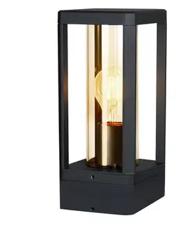 Zahradní lampa CISSUS – černá kovová stojací lampa E27 IP54 – moderní venkovní osvětlení