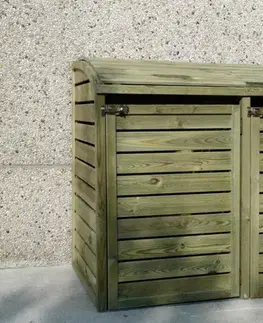 Dřevěný box na popelnice Dekorhome
