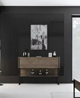 Komoda Luxe - Black, Walnut