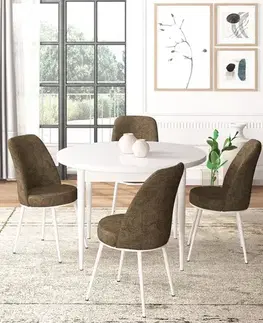 Dining Table & Chairs Set (5 Pieces) Tor - White, Brown