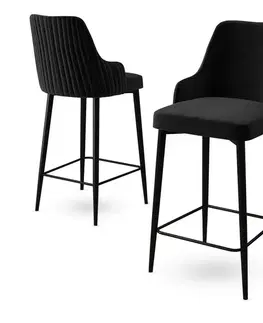 Sada barových židlí Enox Black and Black, 2 ks, 2 ks
