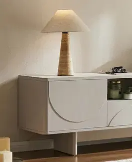 Estila Designový art deco dvoudveřový TV stolek Savonia s policí a šuplíkem v bílé barvě s mramorovou deskou 150 cm