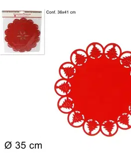 PROHOME - Prostírání 35cm červené sada 6ks různé druhy