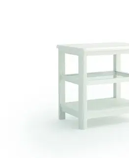 Estila Luxusní moderní masivní příruční stolek Cerdena s obdélníkovou vrchní deskou a dvěma policemi 58 cm