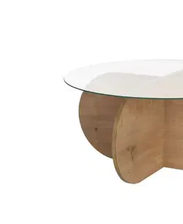 Konferenční stolek Aeris - Sapphire Oak, Transparent