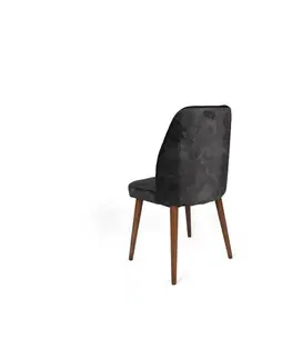 Sada jídelních židlí Dallas Anthracite and Walnut, 2 ks