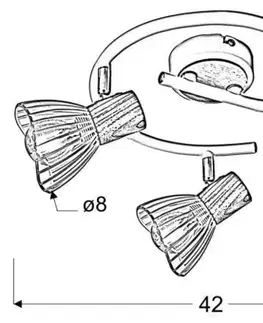 Spirálová stropní lampa 3X25W E14 bílé dřevo CHILE