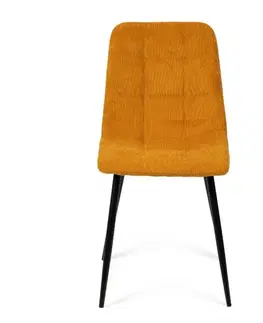 Jídelní židle SOFFIA kari žlutý manšestr, 4 ks