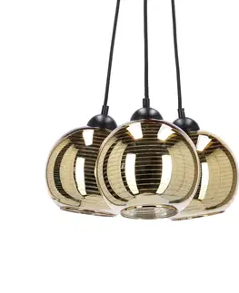 Závěsná lampa Trio, stínidlo E27, zlatá