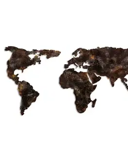 Dekorativní kovový doplněk na zeď World Map 25