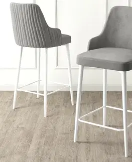 Sada barových židlí Enox Grey and White, 2 ks, 2 ks