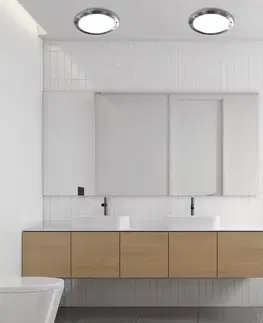 Stropní svítidlo saténový nikl kulaté koupelnové IP44 Aquila