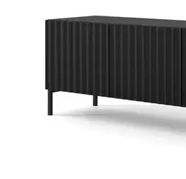 ARTBm Tv stolek WAVE 200 | 4D Provedení: Bílá mat / černé nohy
