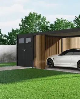 WPC stěna k přístřešku PRESTIGE Rojaplast