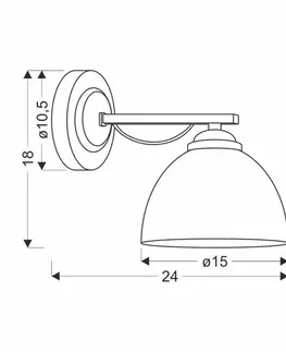 Nástěnná lampa Filona Lamp Chrome 1X40 E27 Bílé stínidlo