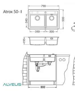 Alveus Granitový dřez ATROX 50 Barva: Černá