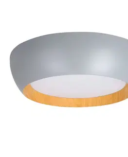 stropní lampa abruzzo šedá dřevěná stropní lampa bílé stínidlo