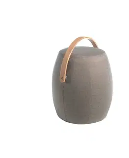 Estila Moderní šedá taburetka Vita Naturale s dřevěnou rukojetí 50cm