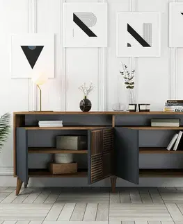 Skříňka Milan 2 Walnut and Anthracite