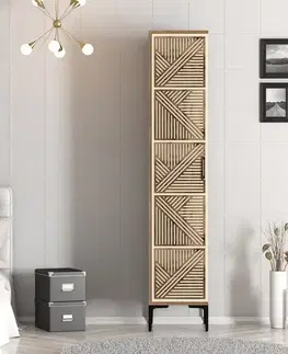 Šatní skříň Kumsal P - Walnut, Cream