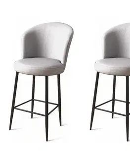 Bar Stool Set (2 Pieces) Uras - Grey, Black