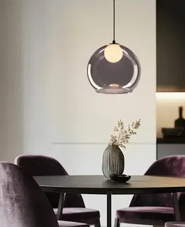 Stropní lampa Brin černá 1x15W G9 kouřová s bílým stínidlem