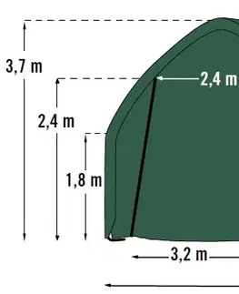 Plachtová garáž 3,9 x 6,1 m zelená Dekorhome