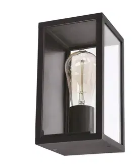 Obdélníková zahradní fasádní lampa Hoya 12x22cm černá 1x60W E27 IP44