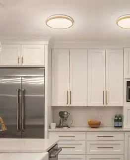 STROPNÍ SVÍTIDLO KATO 400 mm LEDEA LED 24W KOV BÍLÉ, SVĚTLÉ DŘEVO