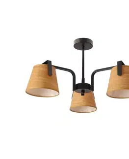Stropní lampa Amberg černá 3x40W E14 žluté stínidlo
