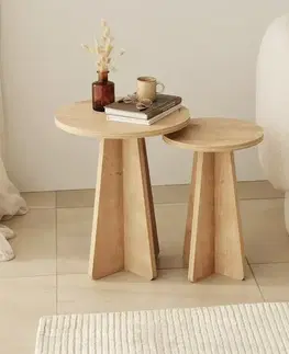 Sada odkládacích stolků Mushroom Sapphire Oak, 2 ks