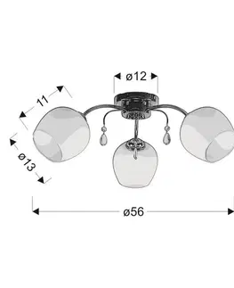 Stropní lampa Zachera 3x40W E27 bílá