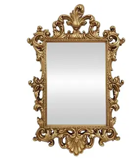 Estila Glamour barokní obdélníkové nástěnné zrcadlo Garin se zlatým rámem s florálním motivem 125 cm