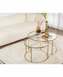 Sada konferenčních stolků Aurum Gold 80 cm, 2 ks