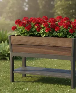 KETER Zahradní květináč DECO AGGRANDIZED | ořech