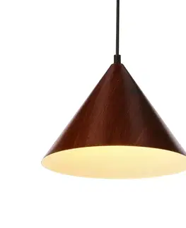 Závěsná lampa Dunca 25, černá, stínidlo 1x40, E27, tmavý ořech