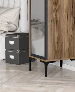 Šatní skříň Kumsal R - Walnut, Anthracite