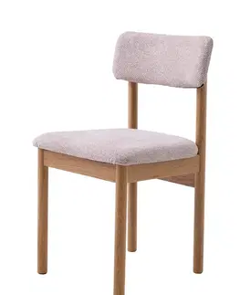 Estila Jídelní židle Leonna, béžové buklé, světlý dub